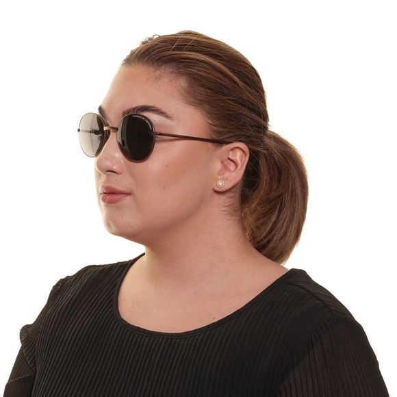Porsche Design - P'8631-C Unisex Brushed Brass Round Sunglasses - Picture 12 of 12